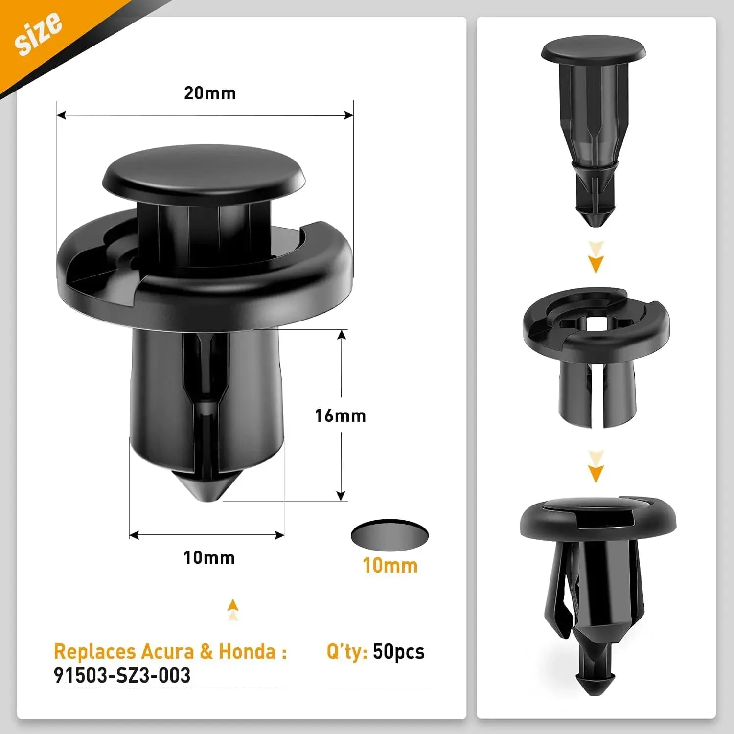 150 Pcs Hole 8mm 10mm Car Push Retainer Clips Kits Door Clip Panel Audio Video Dashboard Dismantle