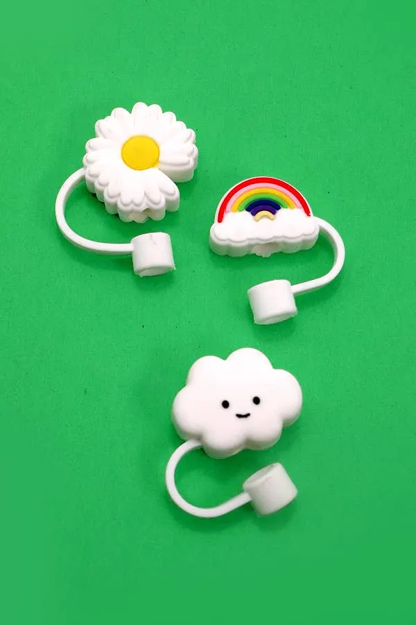 40oz CLOUD FLOWER RAINBOW TUMBLER STRAW COVER CAP | 40TB1919: CLOUD