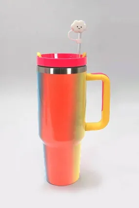 40oz CLOUD FLOWER RAINBOW TUMBLER STRAW COVER CAP | 40TB1919: CLOUD