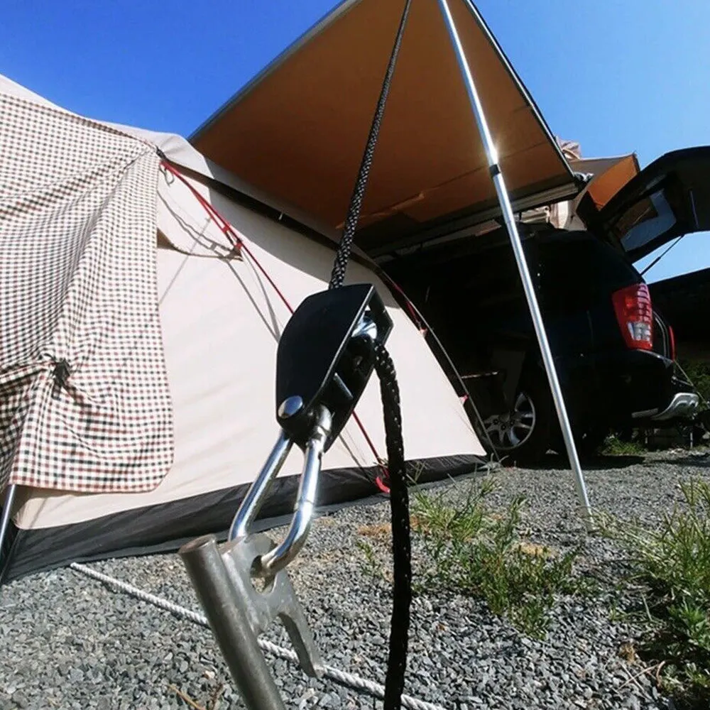5M Adjustable Fast Release Pulley Camping Rope Camping Tent Guy Line for Canopy Black