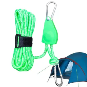 5M Adjustable Fast Release Pulley Camping Rope Camping Tent Guy Line for Canopy Green
