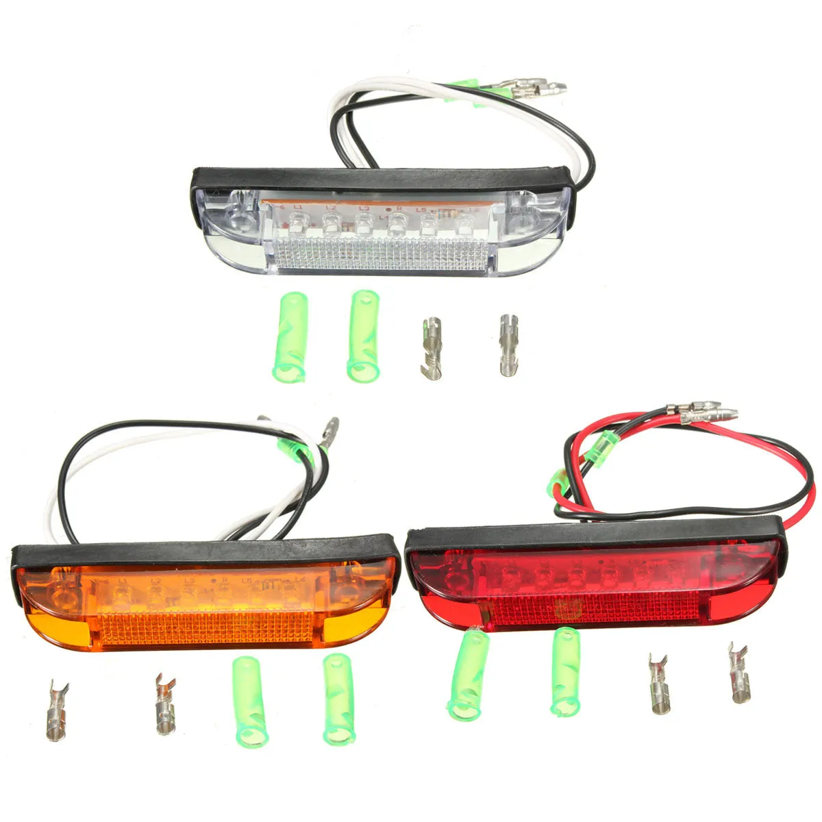 6 LED Clearance Side Marker Light Indicator Lamp Truck Trailer
