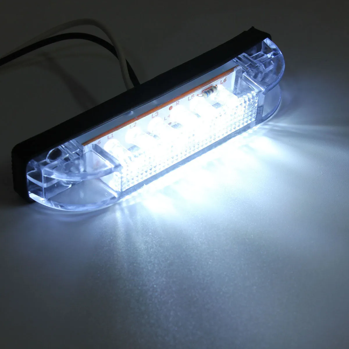 6 LED Clearance Side Marker Light Indicator Lamp Truck Trailer