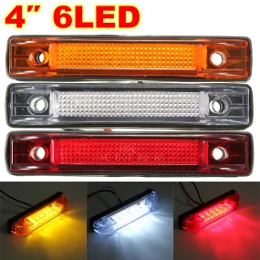 6 LED Clearance Side Marker Light Indicator Lamp Truck Trailer