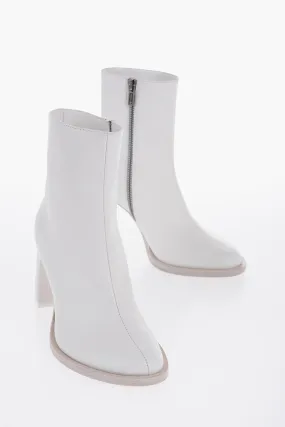 Ann Demeulemeester Leather LISA Ankle Boots with Curved Heel 9cm