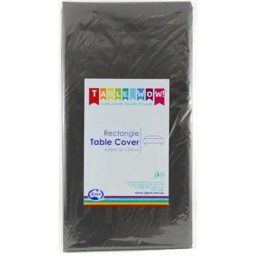 Black Plastic Rectangular Table Cover