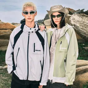 【GENANX2024NEW】Outdoor mountain waterproof color splicing multi-pocket light silk small plaid jacket