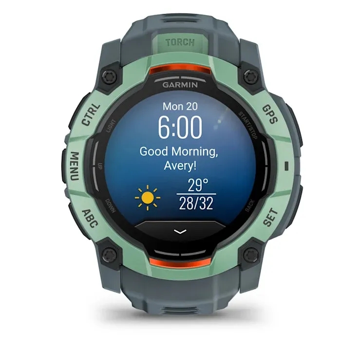 Instinct 3 – 50 mm GPS Smartwatch, AMOLED, Neotropic with Twilight Band (Limited Edition) - 010-03020-01