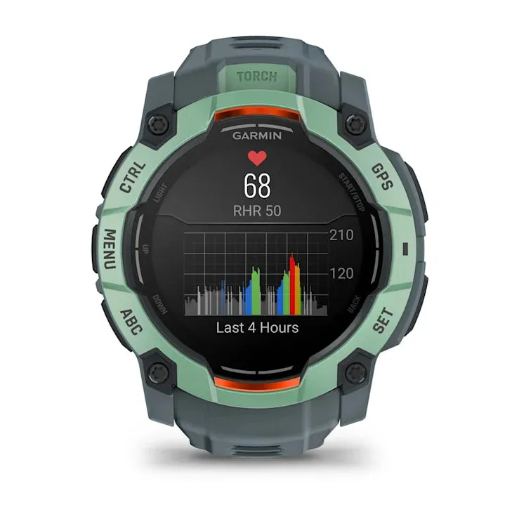 Instinct 3 – 50 mm GPS Smartwatch, AMOLED, Neotropic with Twilight Band (Limited Edition) - 010-03020-01