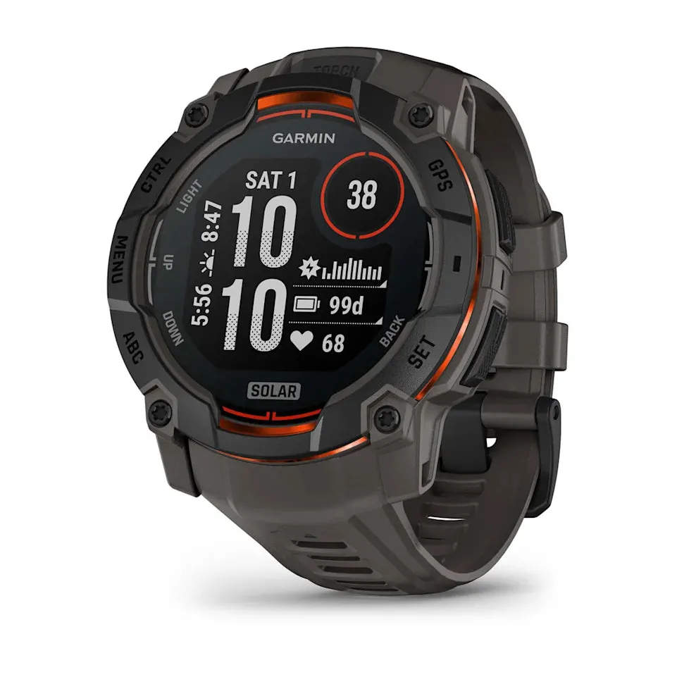 Instinct 3 – 50 mm GPS Smartwatch, Solar, Black with Charcoal Band - 010-02935-00