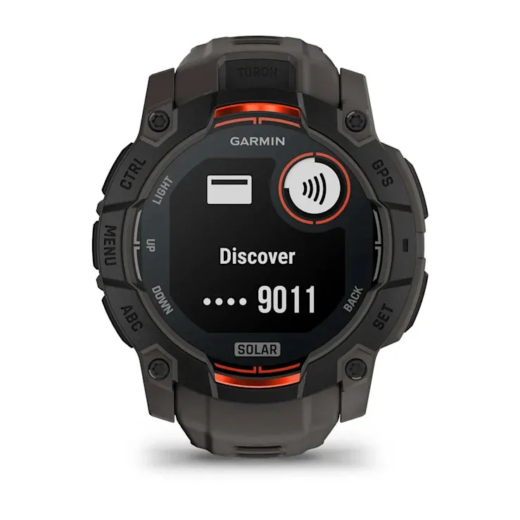 Instinct 3 – 50 mm GPS Smartwatch, Solar, Black with Charcoal Band - 010-02935-00