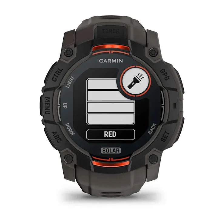 Instinct 3 – 50 mm GPS Smartwatch, Solar, Black with Charcoal Band - 010-02935-00
