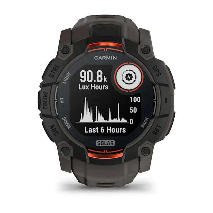 Instinct 3 – 50 mm GPS Smartwatch, Solar, Black with Charcoal Band - 010-02935-00
