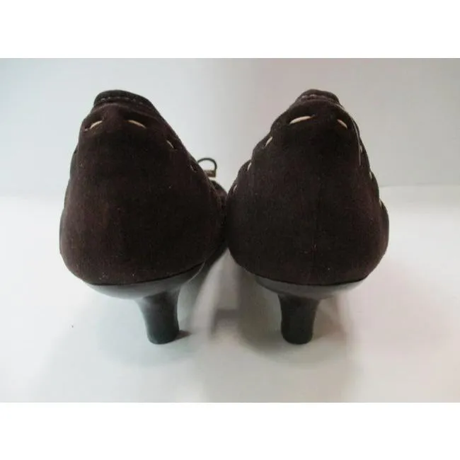 Kate Spade Brown Chocolate Suede Square Toe Low Pumps Size Us