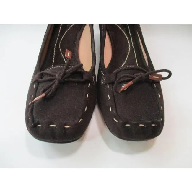 Kate Spade Brown Chocolate Suede Square Toe Low Pumps Size Us