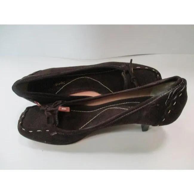 Kate Spade Brown Chocolate Suede Square Toe Low Pumps Size Us
