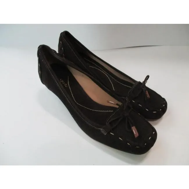 Kate Spade Brown Chocolate Suede Square Toe Low Pumps Size Us