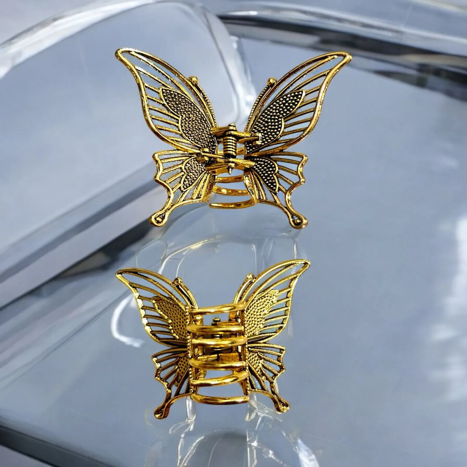 Luxury Metal Butterfly Clip - Gold