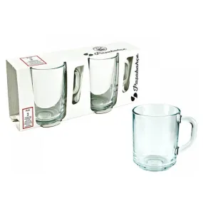 Pasabahce Glass Coffee Tea Mug 2 x 250ml Twin Pack