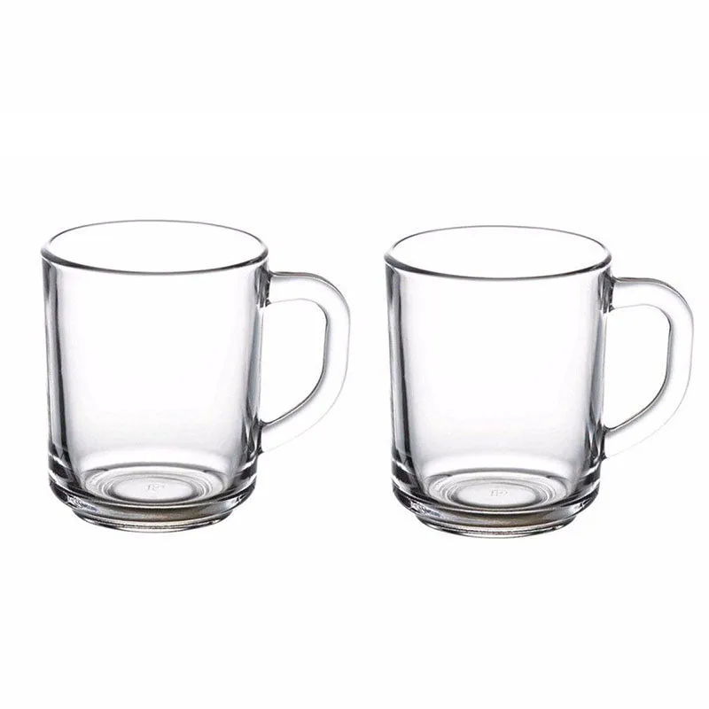 Pasabahce Glass Coffee Tea Mug 2 x 250ml Twin Pack