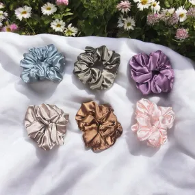 Pastel Color Satin Fabric Scrunchies - Type 2