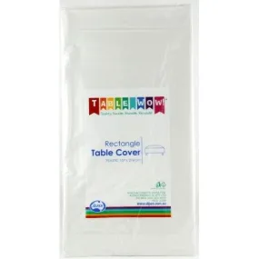 White Plastic Rectangular Table Cover