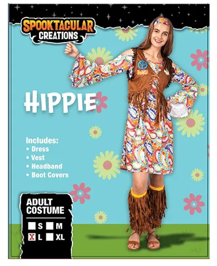 Women Hippie Costume Cosplay Role Play- Adult