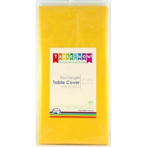 Yellow Plastic Rectangular Table Cover